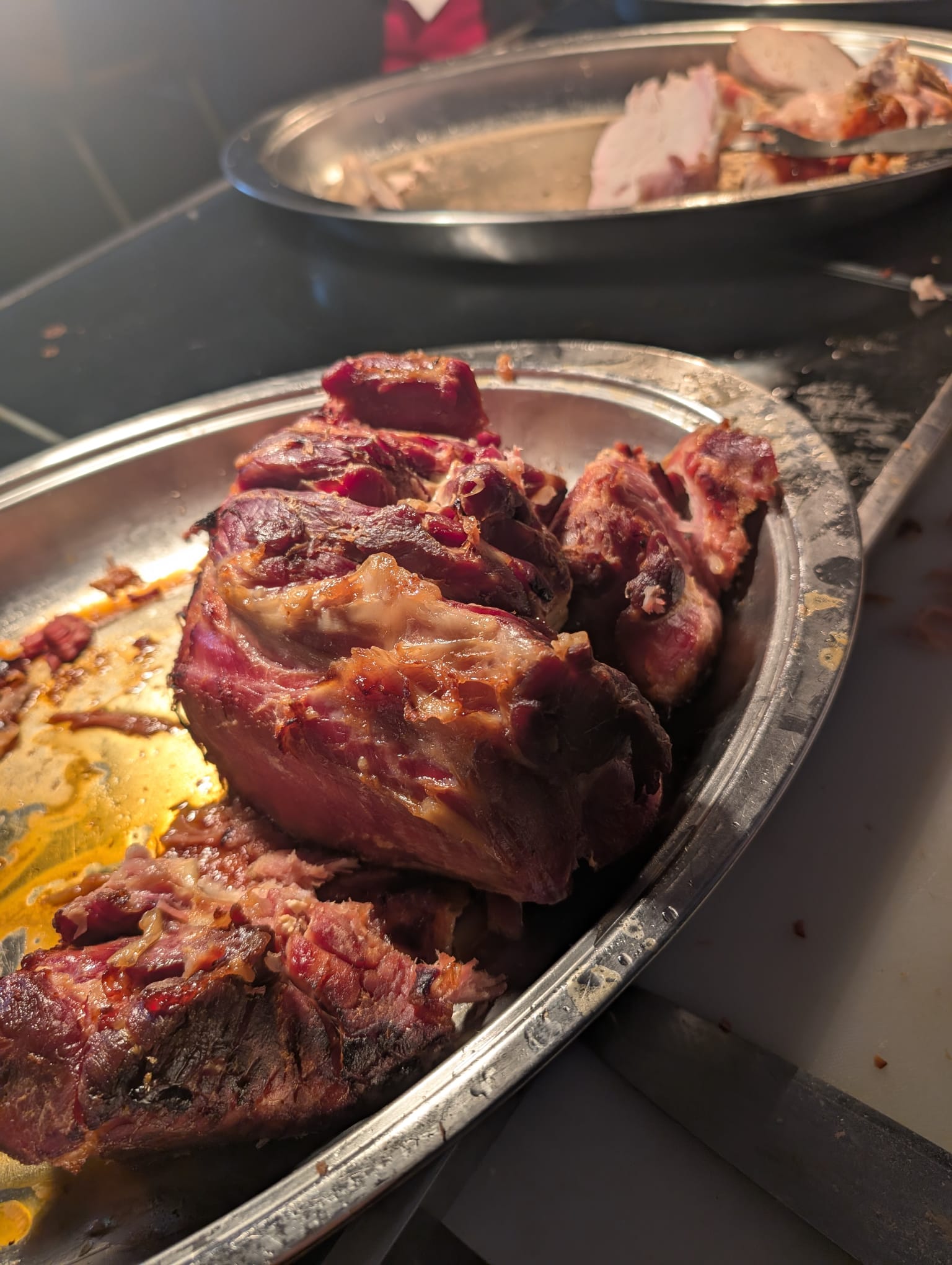 Carvery meat platter ready for service
