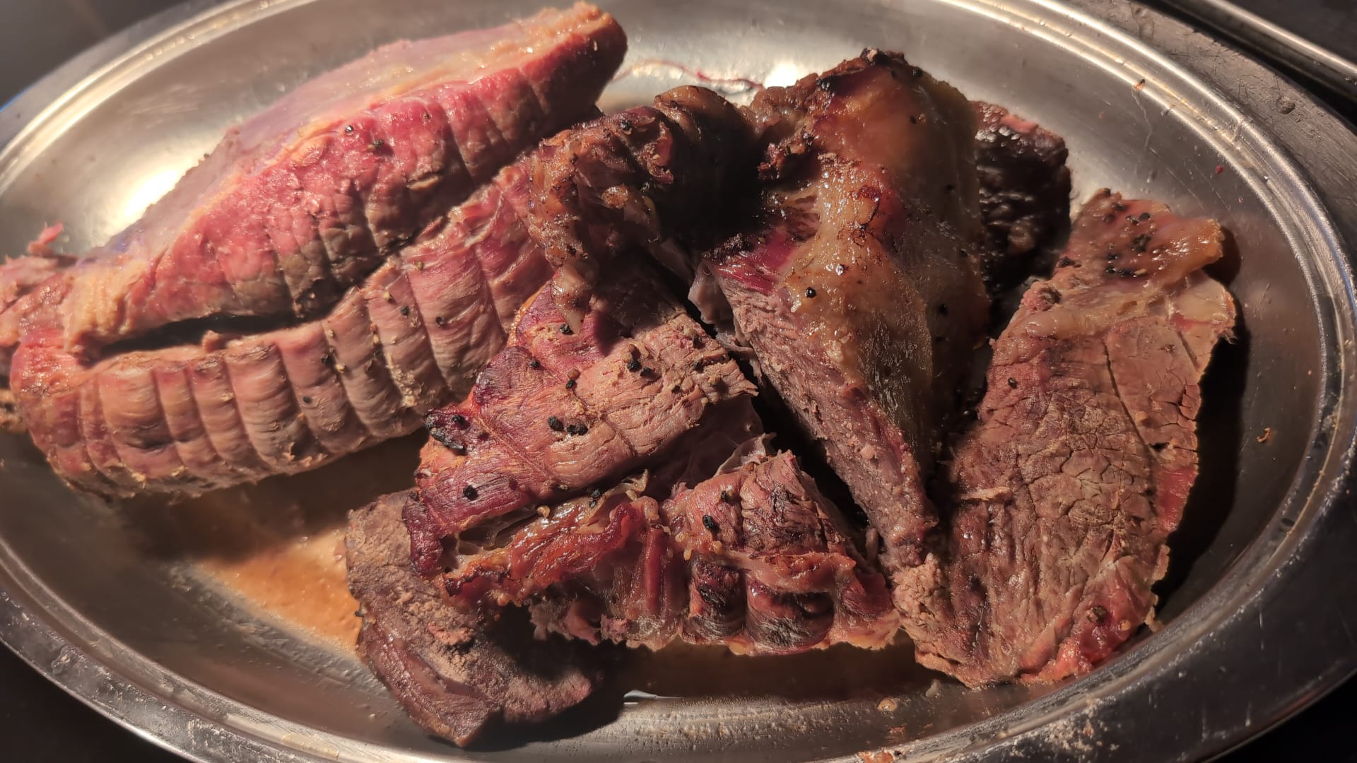 Sliced roast beef on the carvery