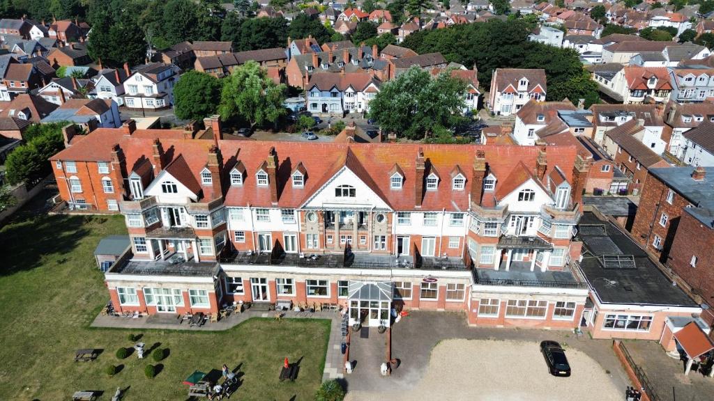 Aerial view of The Royal Hotel and gardens