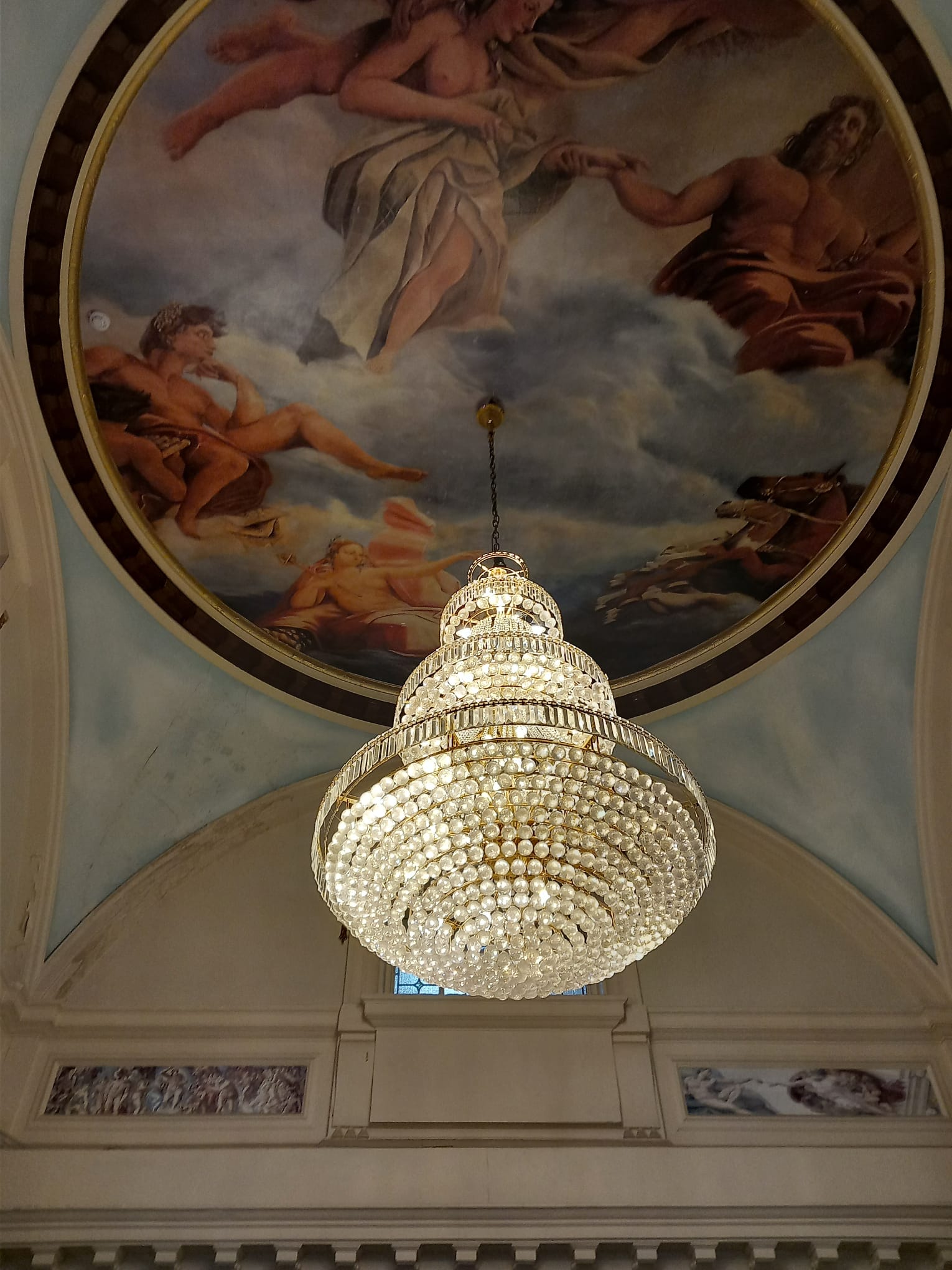 Painted ceiling fresco in the lobby